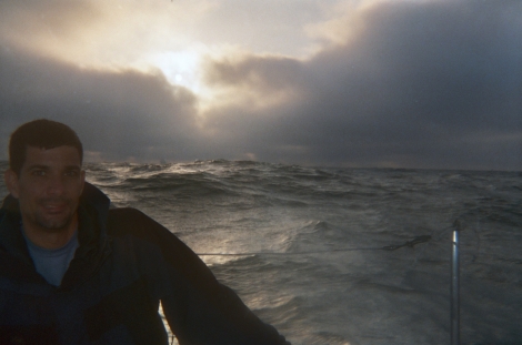 dying wind, but decent swells and the moral of the crew is undaunted